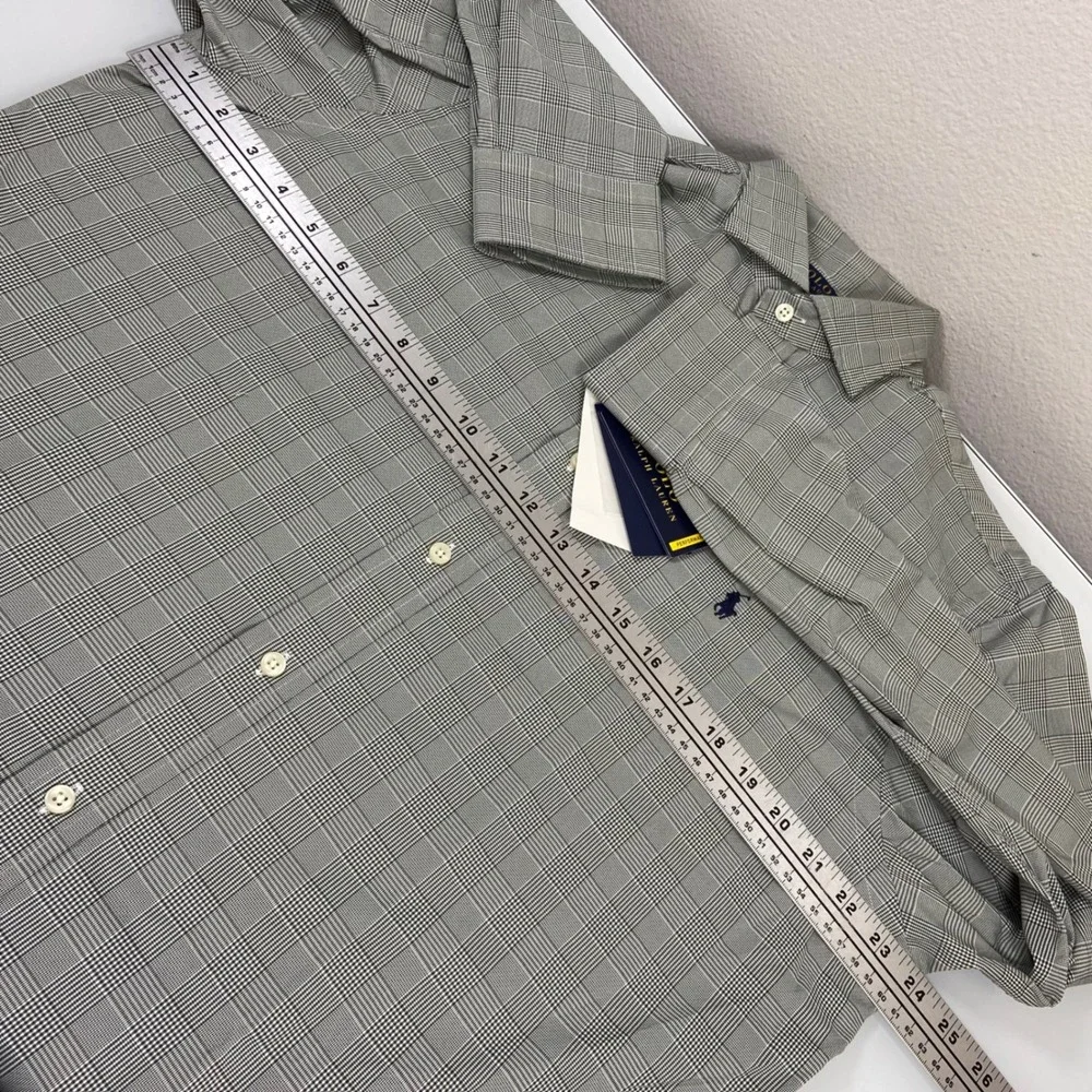 Polo Ralph Lauren Mens L Green White Plaid Performance‎ Shirt NEW Stretch Oxford
